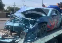 Incendia vehículo tras aparatoso choque en bulevar San Luis