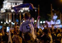 Festejo del Real Madrid por la victoria en la Liga
