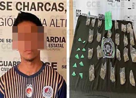 Capturan a individuo que vend&iacute;a droga en Charcas