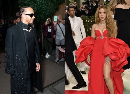 Presencia de Lewis Hamilton y Shakira en Evento de Moda