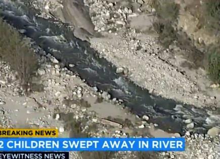 Dos niños mueren arrastrados por aguas crecidas en arroyo de California