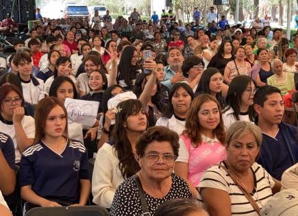 Con alumnos del Cobach llenan evento de obras en parque de Morales