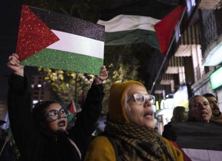 Manifestación en apoyo al pueblo Palestino en Santiago