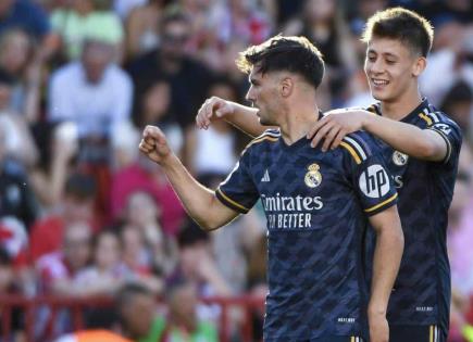 El Madrid festeja su título con una goleada