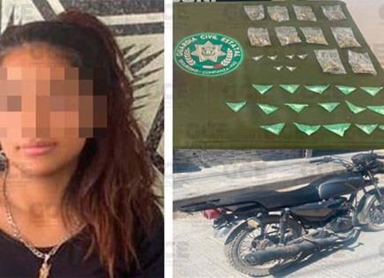 Mujer es capturada por narcotráfico en Matehuala