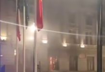 Incendio en el Palacio de los Tribunales de Chile