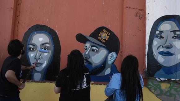 Mural en la frontera entre Ciudad Juárez y El Paso
