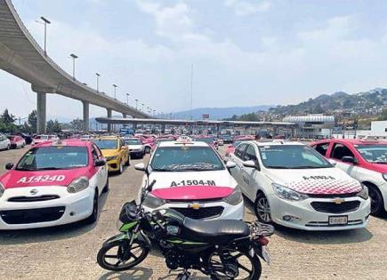 Bloqueo de taxistas en la México-Cuernavaca