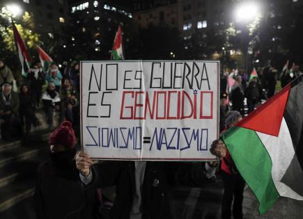 Manifestación en Santiago por una Palestina libre y el fin del genocidio palestino