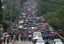 Manifestación y paro de maestros en Oaxaca