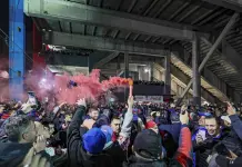 Partido de Copa Libertadores entre San Lorenzo y Liverpool en Buenos Aires