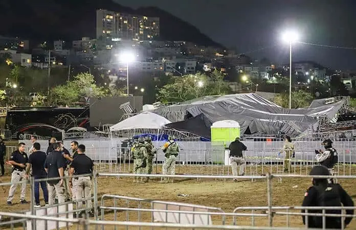 Imputan a 5 por colapso de escenario en NL durante mitin de MC