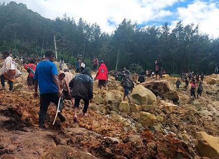 Deslave sepulta aldea en Papúa  Nueva Guinea