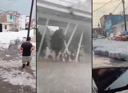 Intensa tormenta de granizo golpea a Puebla
