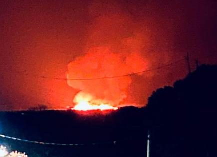 Incendio en Zaragoza, difícil de combatir Incendio en Zaragoza, difícil de combatir