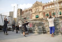 Preparativos para el cierre de campaña de Claudia Sheinbaum en Zócalo de CDMX