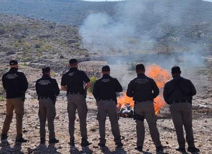 Incineran FGR y Sedena 85 kilos de narcóticos decomisados en SLP