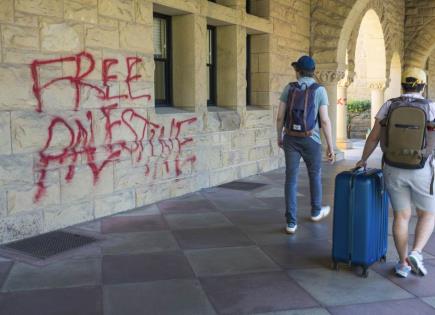 Arrestos de manifestantes propalestinos en la Universidad de Stanford