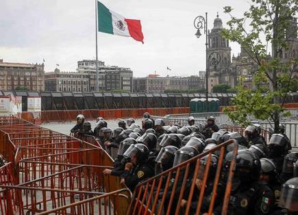 Medidas de seguridad en Palacio Nacional por marcha de CNTE
