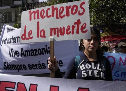 Protesta en la Amazonia ecuatoriana por contaminación petrolera