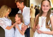 Fotos exclusivas de la primera comuni&oacute;n de Alexa Miranda con Geraldine Baz&aacute;n