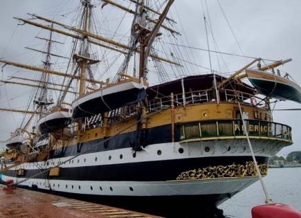 Video | Llega a Puerto Vallarta el buque italiano más hermoso del mundo
