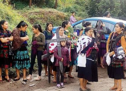 Marcha de indígenas chol en Chiapas