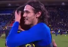 Edinson Cavani sorprende a joven debutante de Altamira Brown