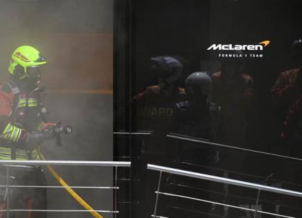 Incendio en hospitality de McLaren durante el Gran Premio de España