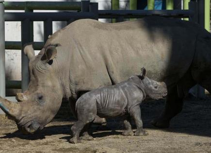 Nacimiento de un Rinoceronte Blanco en un Zoológico de Chile
