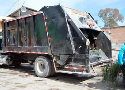 Se incendia camión recolector de basura