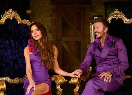David y Victoria Beckham: Repiten trajes morados en su 25 aniversario