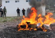 Incineración de drogas incautadas en San Luis Potosí