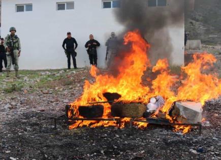 Incineración de drogas incautadas en San Luis Potosí