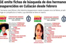 Fichas de B&uacute;squeda Emitidas para Localizar a Hermanos Desaparecidos en Culiac&aacute;n