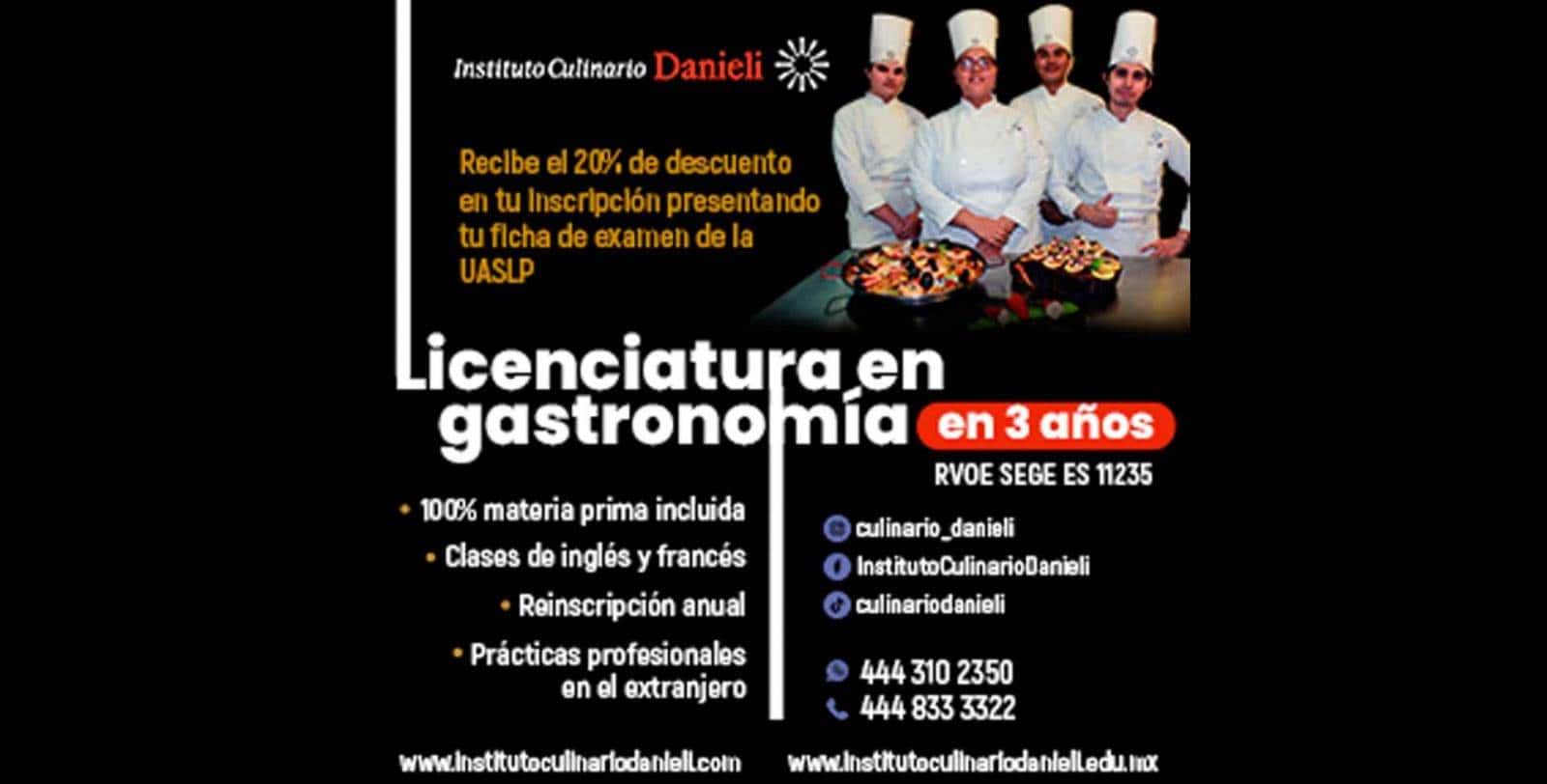 Llega la Licenciatura en Gastronomía, al Instituto Culinario Danieli