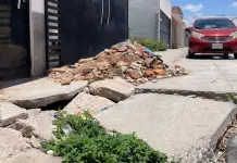 Falla geol&oacute;gica afecta avenida en Hacienda San Miguel