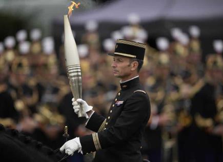 Desfile Militar y Llama Olímpica en París