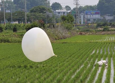 Norcorea enviaría más globos con basura al sur