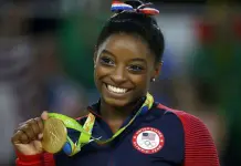 Simone Biles y el equipo femenino de gimnasia en los Juegos Ol&iacute;mpicos