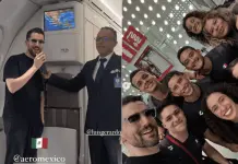Luis Gerardo M&eacute;ndez sorprende al equipo de clavados mexicanos en vuelo hacia Par&iacute;s 2024