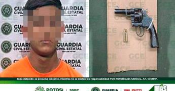 Hombre con revólver es detenido en la Col. Julián Carrillo