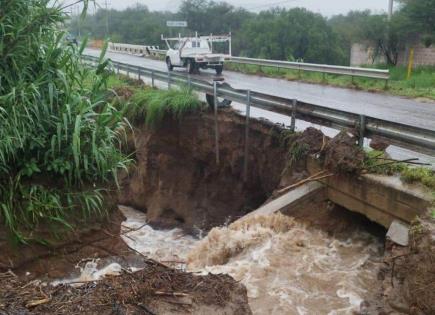 Fotos | Cierran tramo Mexquitic-Ahualulco por daños en puente