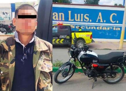 Hampón es capturado en motocicleta robada