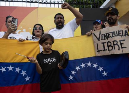 Protesta de ciudadanos venezolanos en Santo Domingo