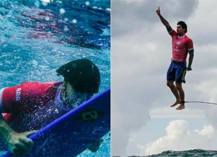 El surfista brasileño Gabriel Medina brilla en la competencia olímpica de surf