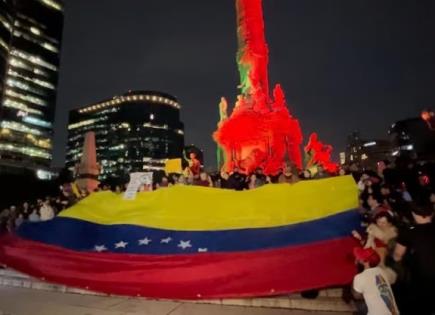 Protesta de Venezolanos en México contra Fraude Electoral en Venezuela