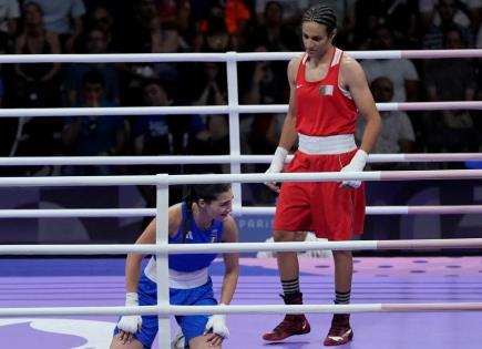 Boxeadora en polémica por su identidad rompe nariz a italiana en París 2024