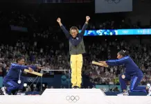 Momento hist&oacute;rico en la gimnasia: Simone Biles y Rebeca Andrade
