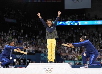 Momento histórico en la gimnasia: Simone Biles y Rebeca Andrade